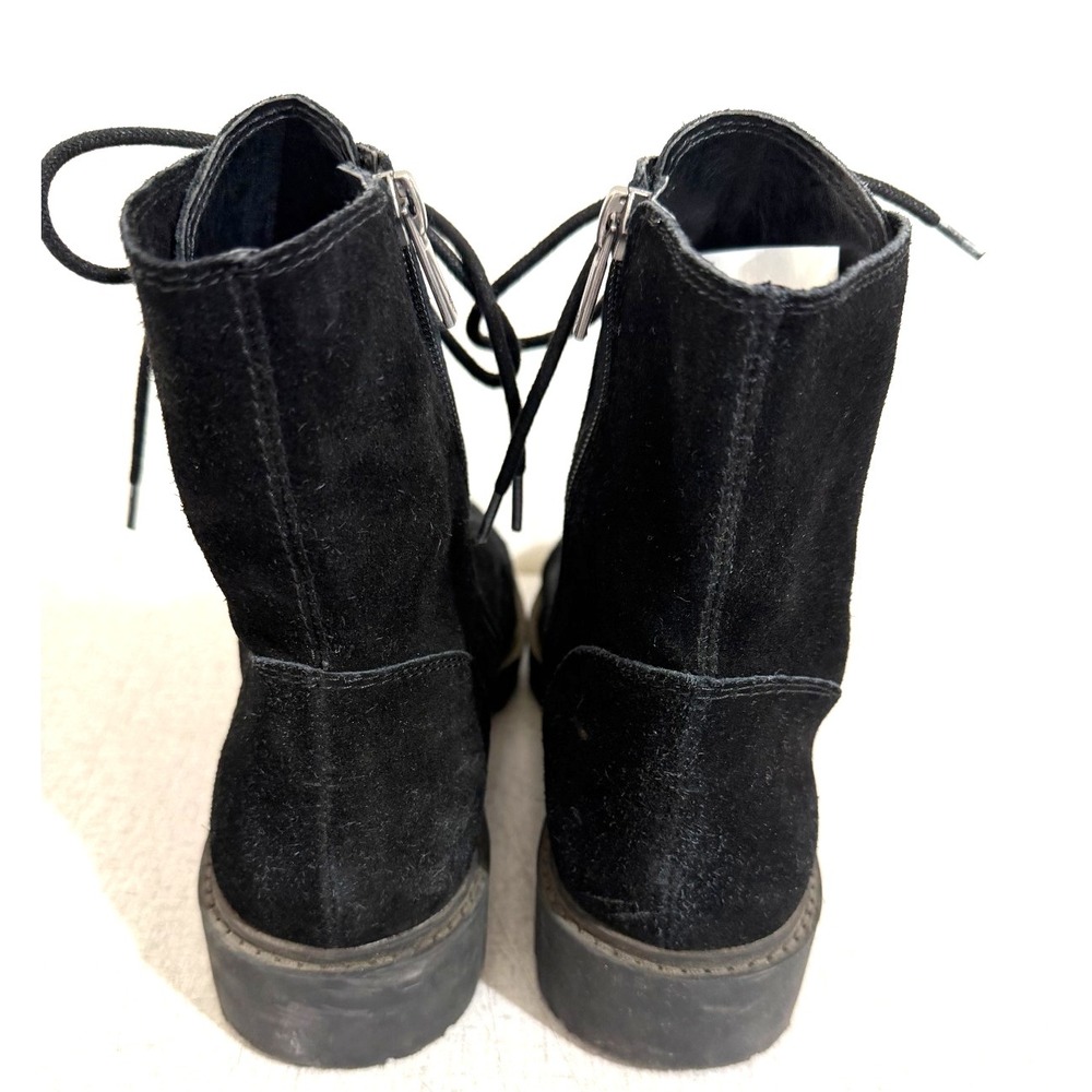 Lucky Brand Ictus Women's Size 10 Black Suede Lace Up Combat Ankle Boots - Picture 8 of 13